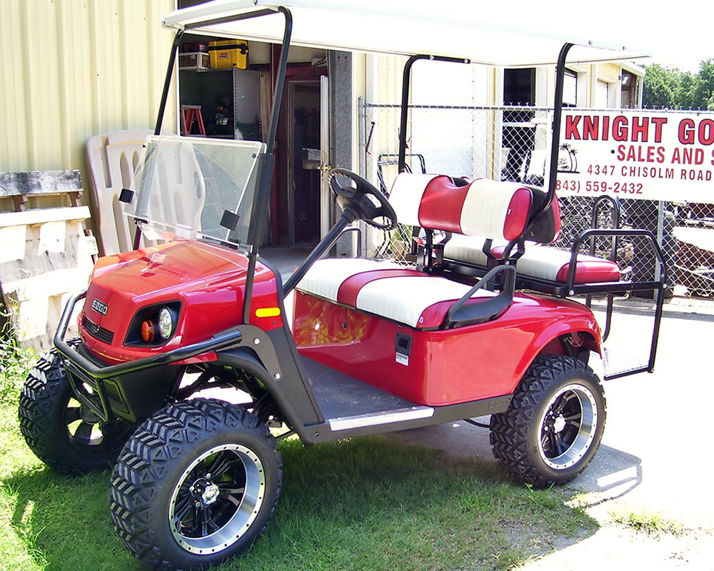 Red Golf Cart with Red Stripe