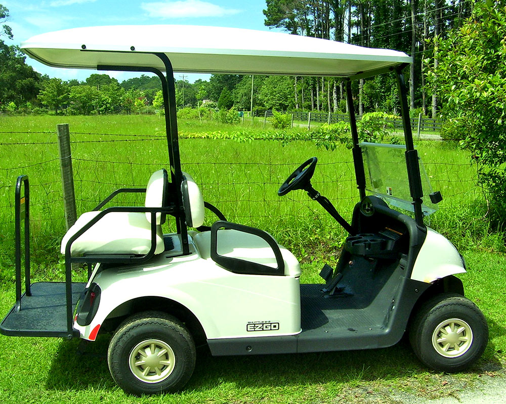 White EZGO Golf Cart